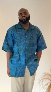 Zunna Batik Shirt/ Deep Blue Pattern/ XXL (one of one)