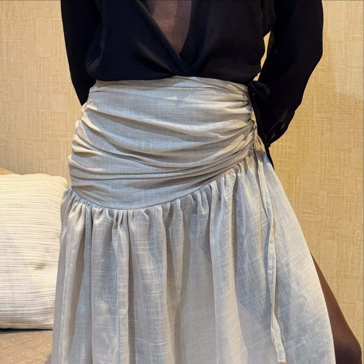 Linen Midi Skirt