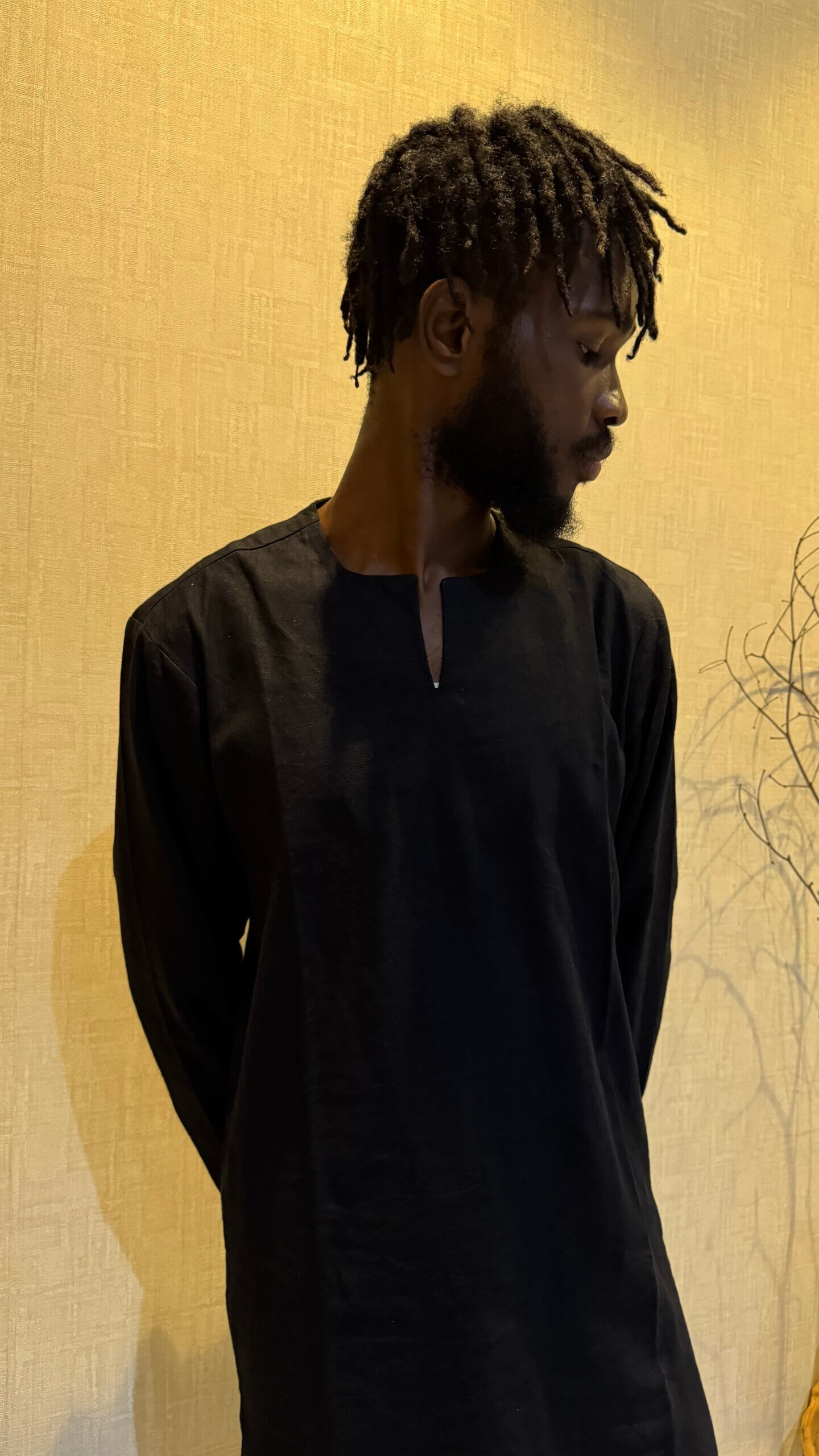 zunna black men's linen two piece set - Image 2