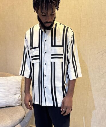 uno striped men's linen shirt