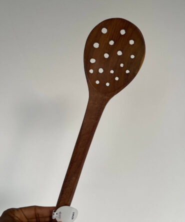 Uli' handcrafted teakwood server (perforated)