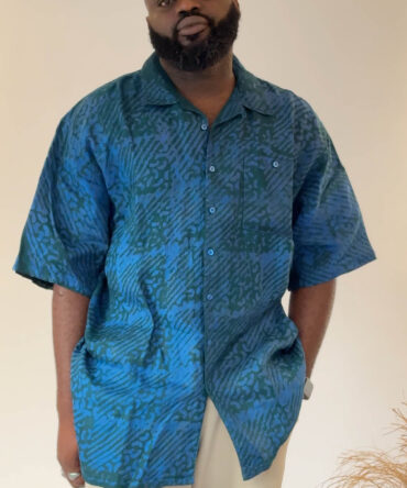 Zunna Batik Shirt/ Deep Blue Pattern/ XXL (one of one)